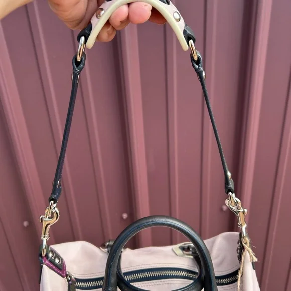 Coach Madison Sabrina Spectator Handbag Purple & Cream Satchel Purse - Picture 5 of 12